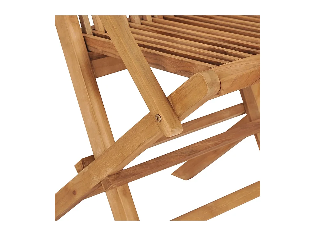 Chaises de jardin pliables lot de 3 Bois de teck massif