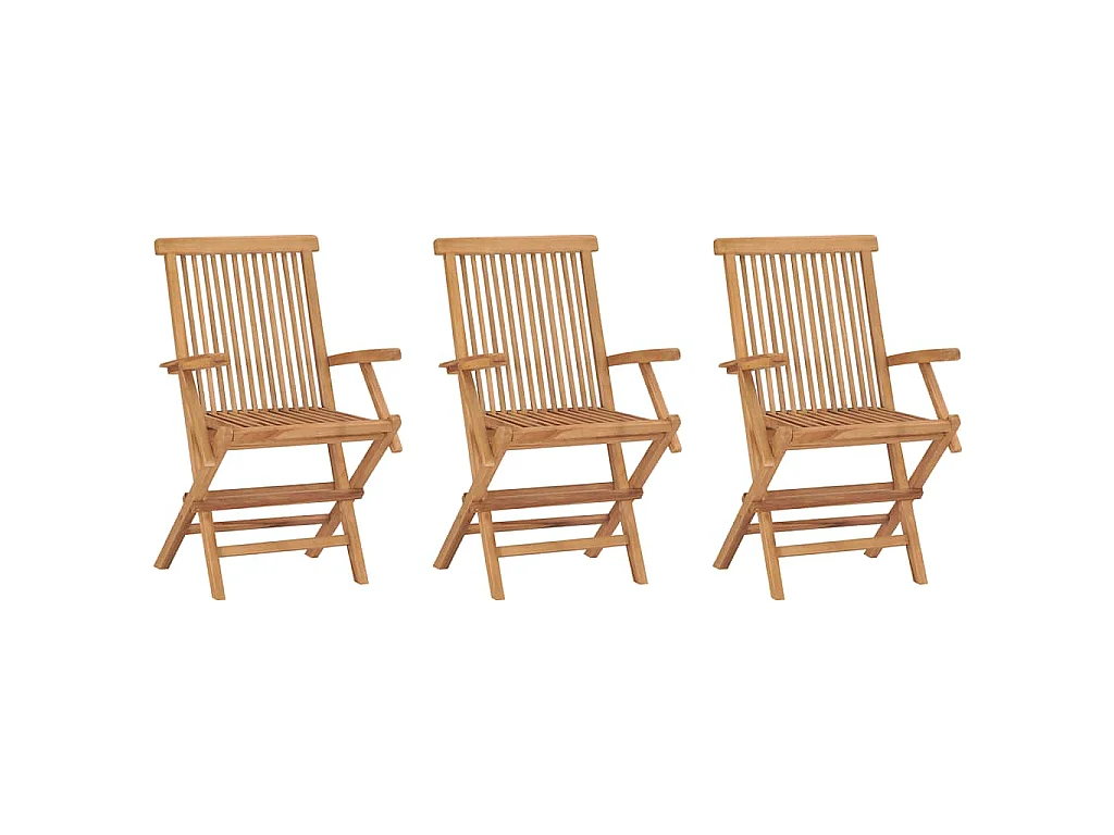 Klappstühle, 3-teilig, Massivholz Teakholz