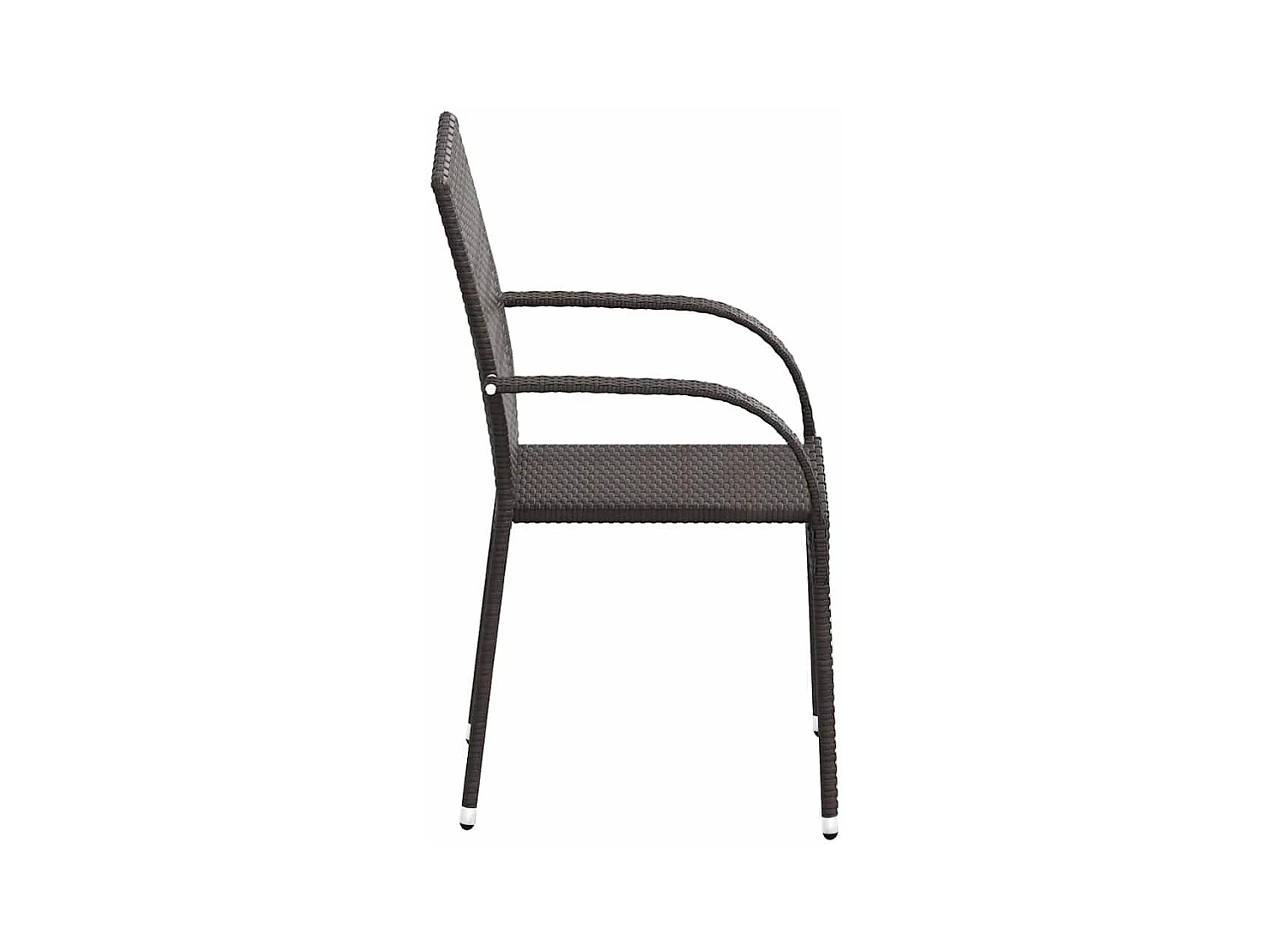 Chaises empilables d'extérieur lot de 6 Résine tressée Marron
