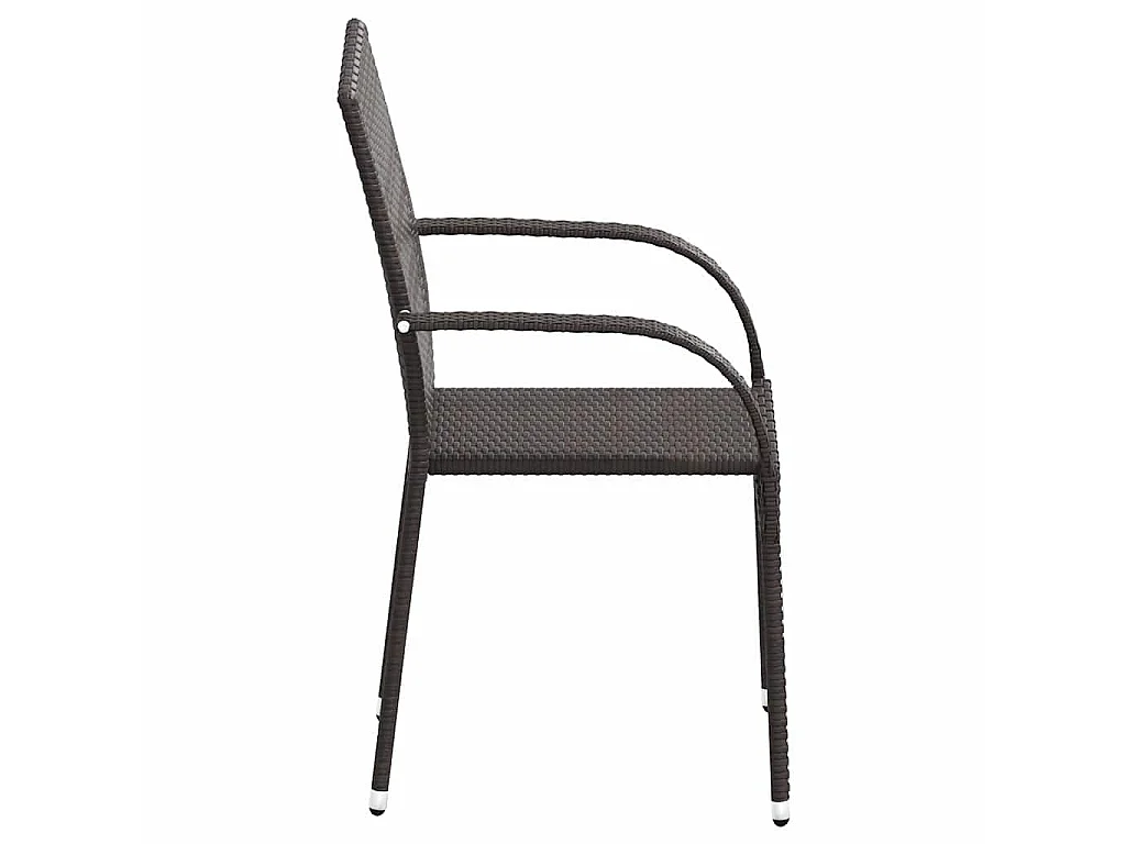 Cadeiras de exterior empilháveis 6 pcs vime PE castanho