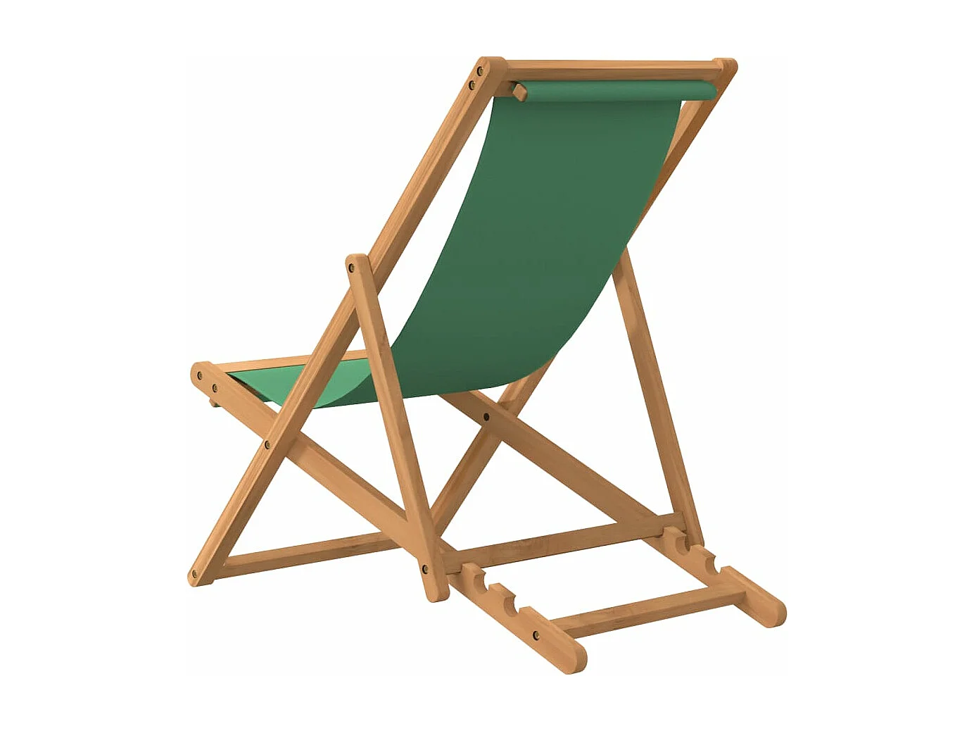 Chaise de plage pliable Bois de teck solide Vert