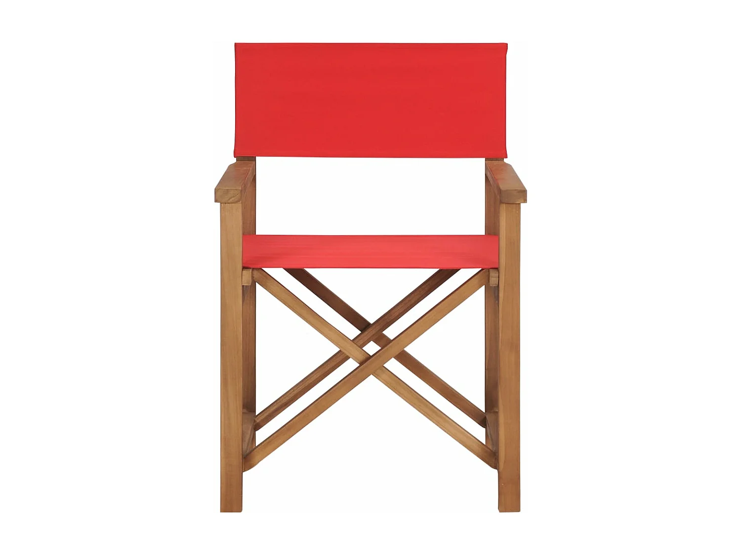 Chaise de metteur en scène Bois de teck solide Rouge