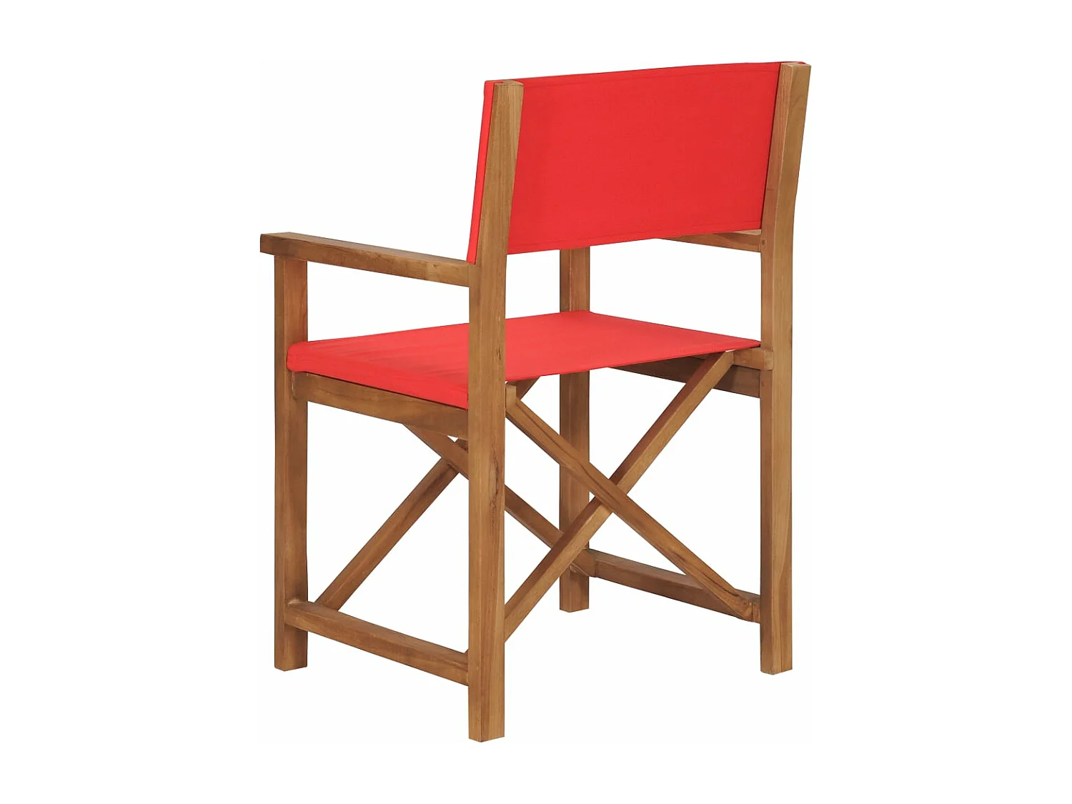 Chaise de metteur en scène Bois de teck solide Rouge