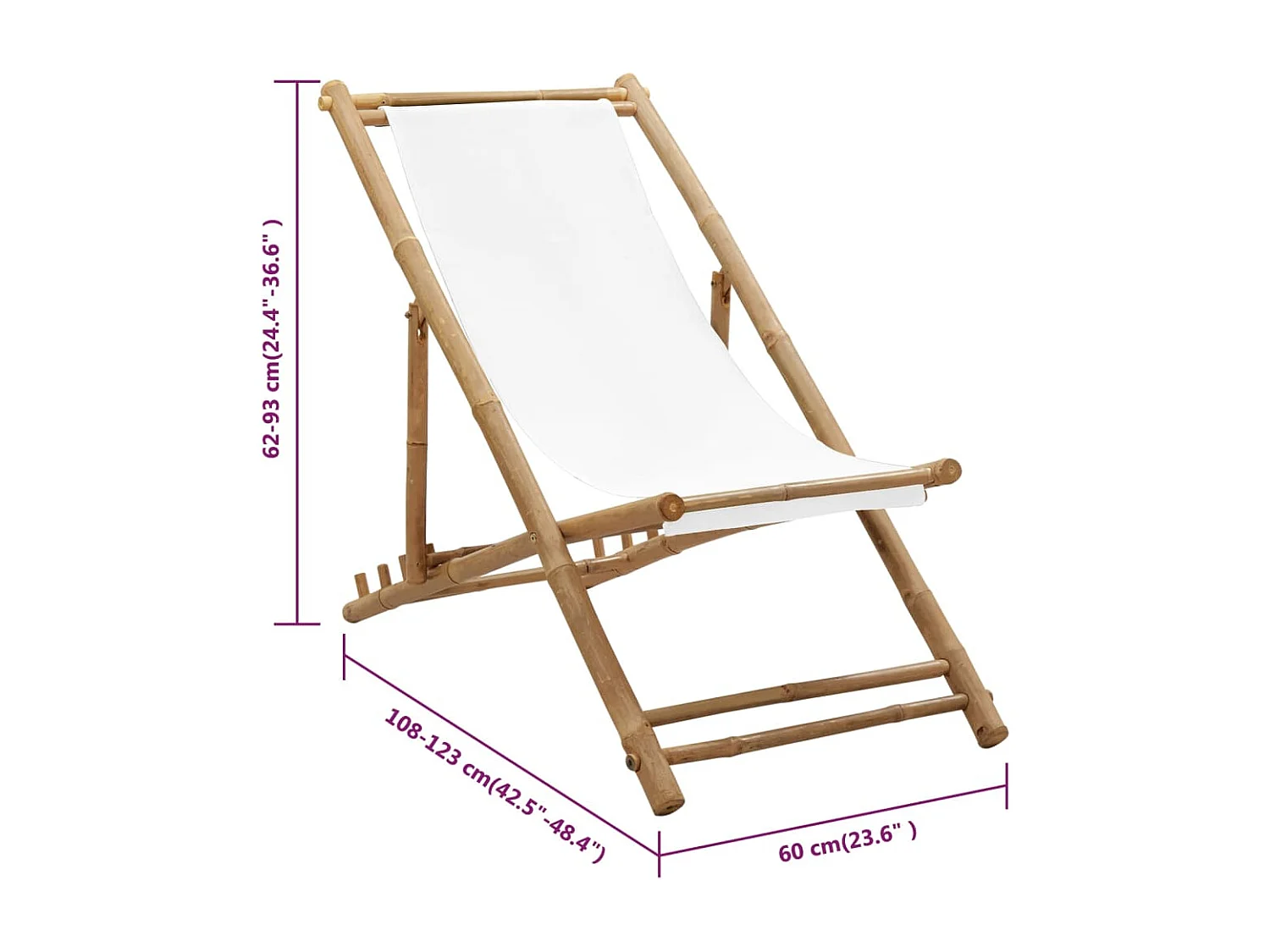 Liegestuhl Bambus und Canvas