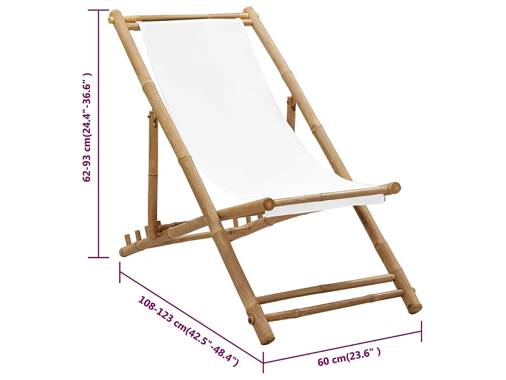 Chaise de terrasse Bambou et toile
