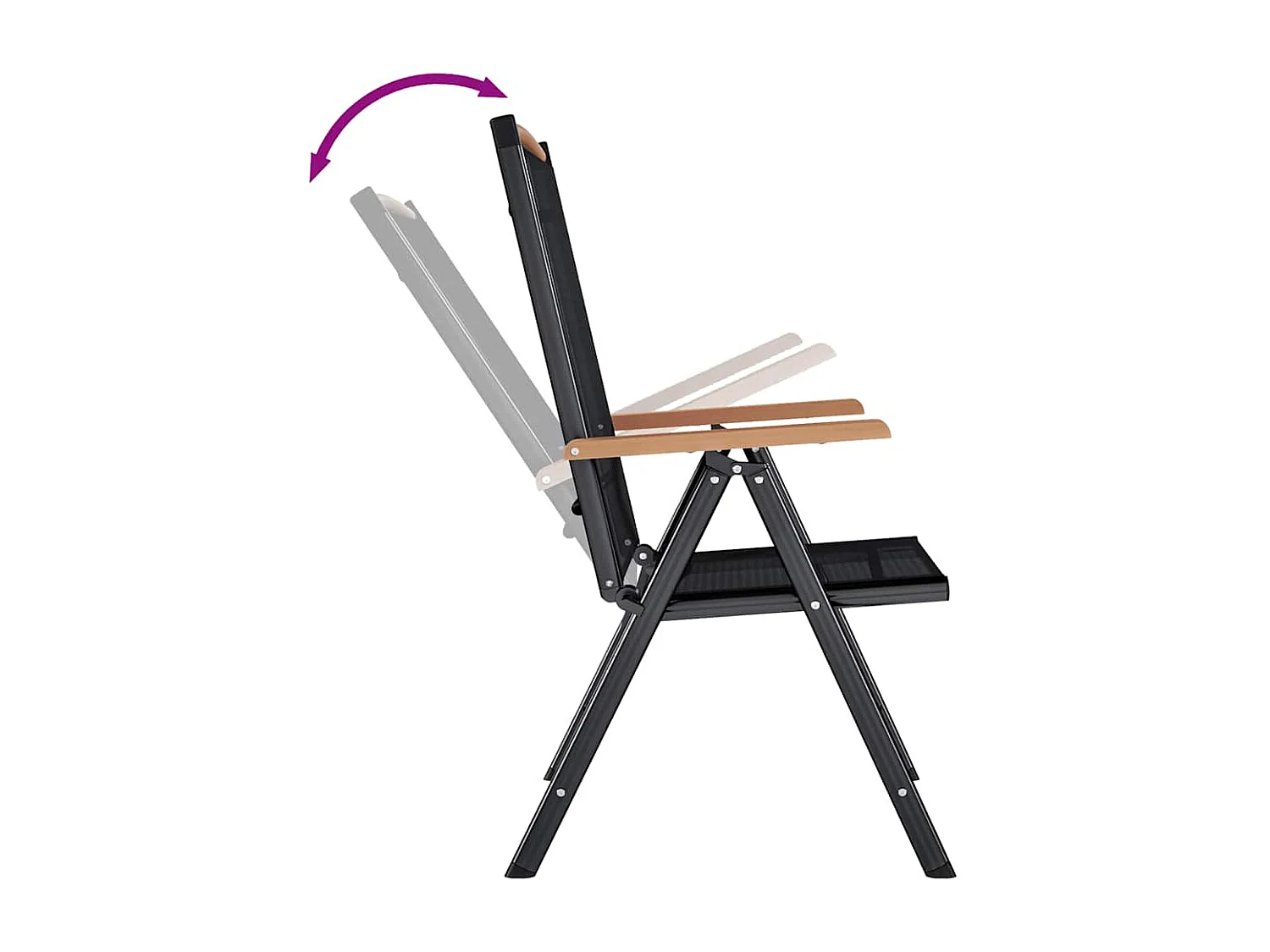 Chaises de jardin pliables lot de 6 Textilène Noir