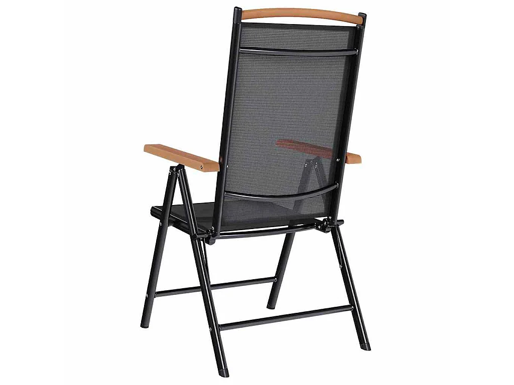 Chaises pliantes 6 pièces Textilène Noir
