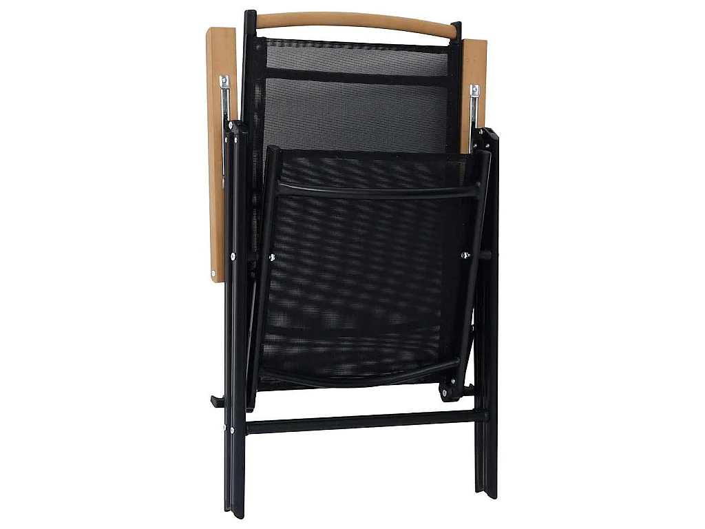 Chaises pliantes 6 pièces Textilène Noir