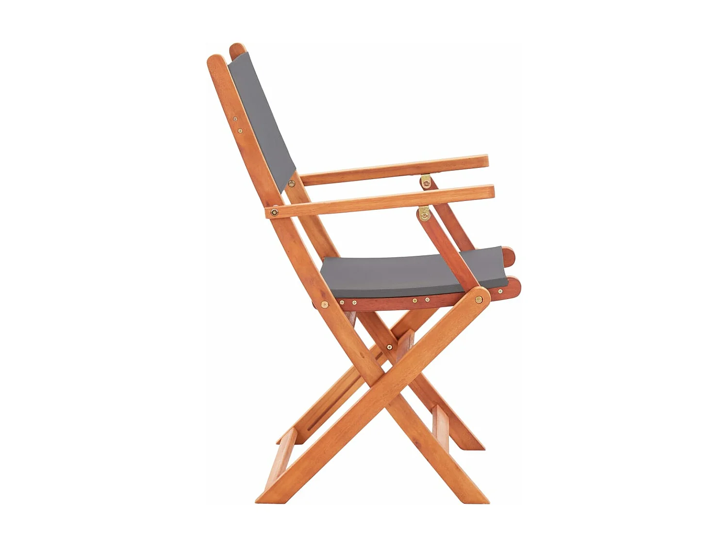 Chaises pliables de jardin lot de 4 Gris Eucalyptus textilène