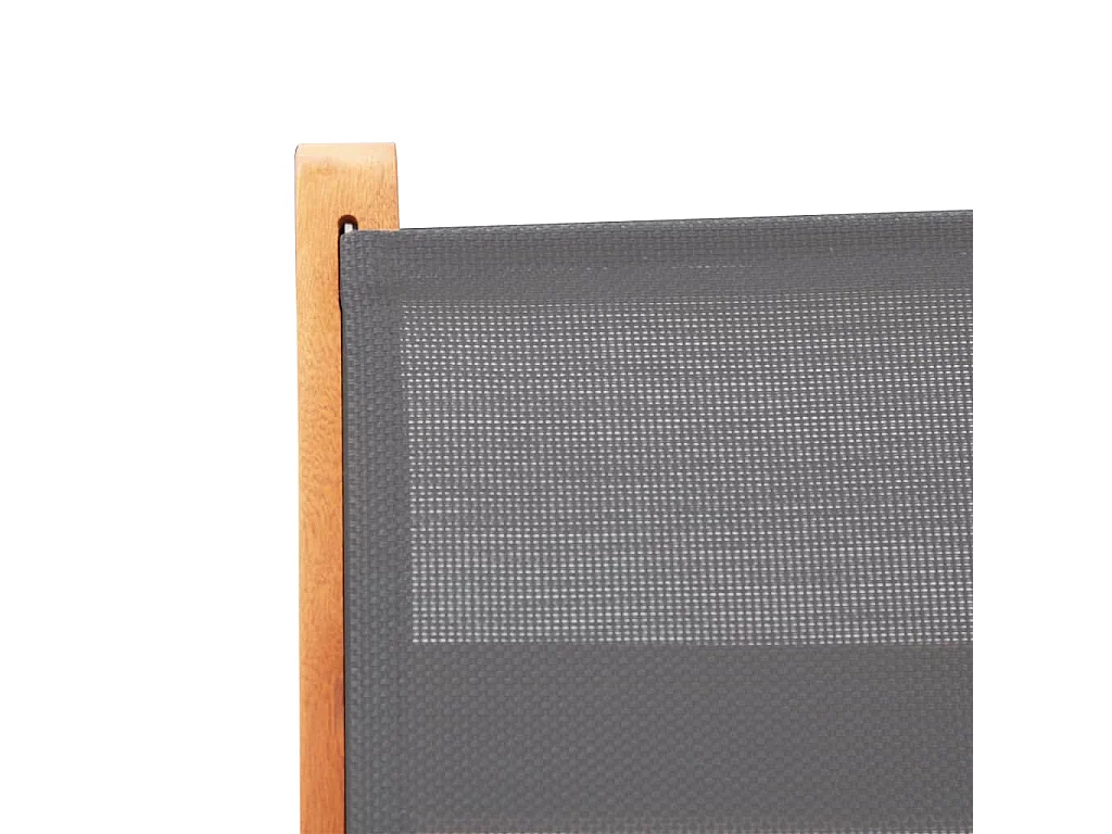 Chaises pliables de jardin lot de 4 Gris Eucalyptus textilène