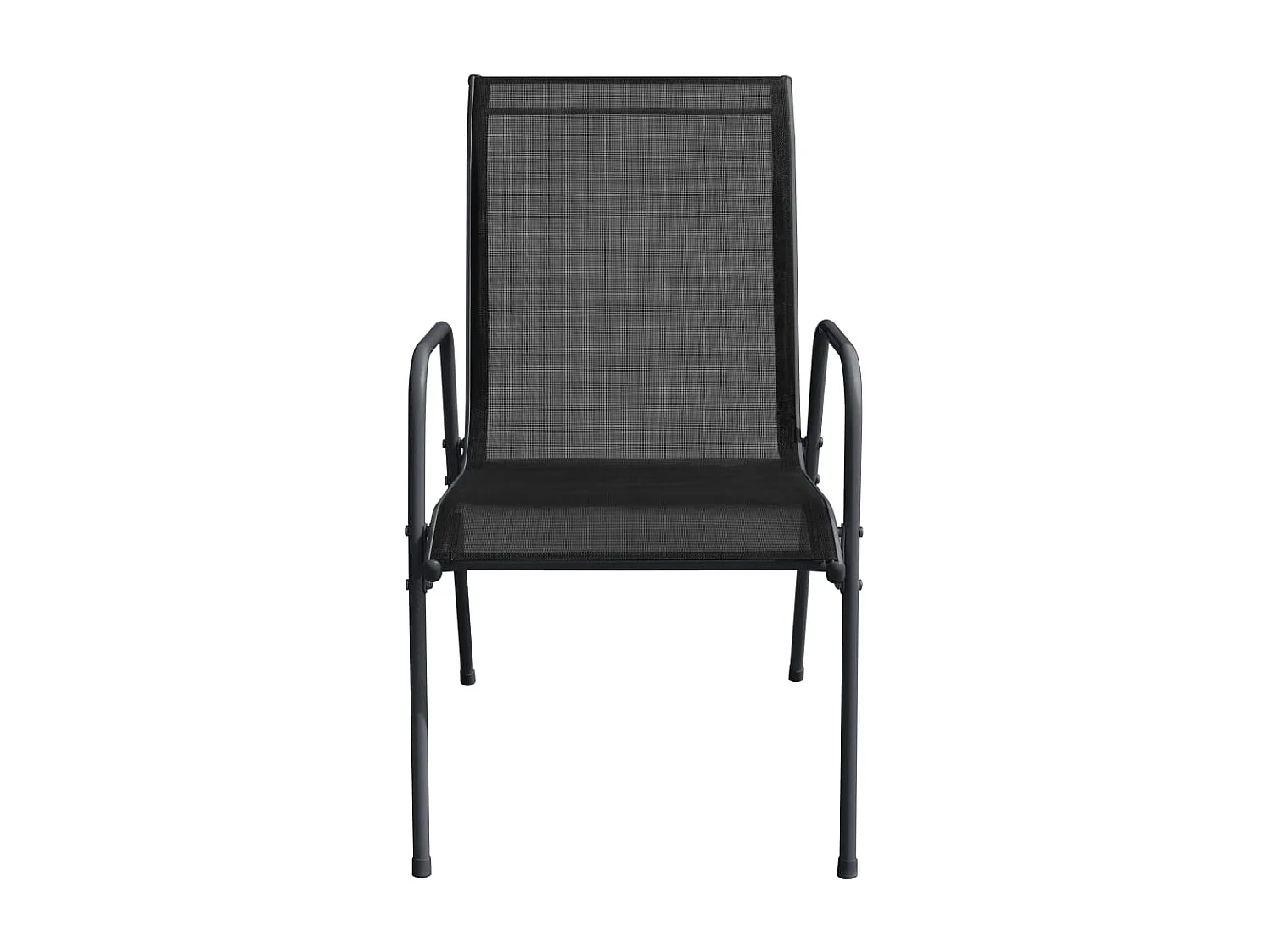 Chaises de jardin 4 pcs Acier et textilène Noir