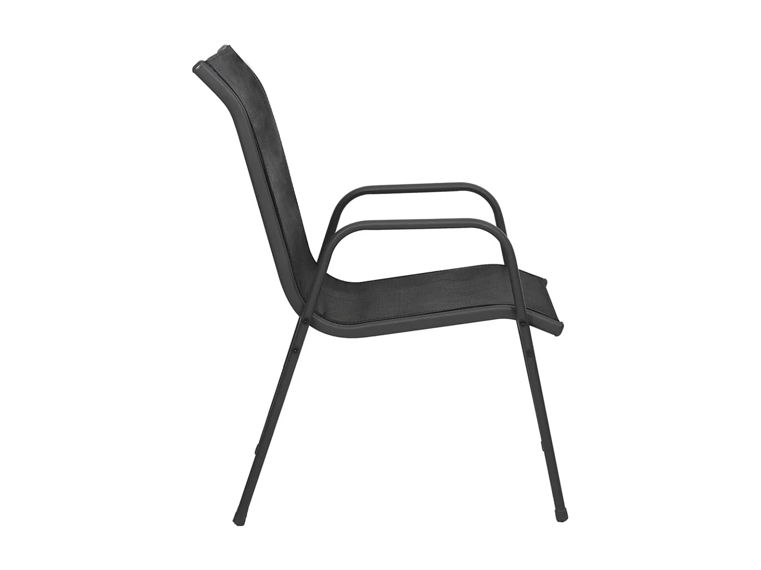 Chaises de jardin 4 pcs Acier et textilène Noir
