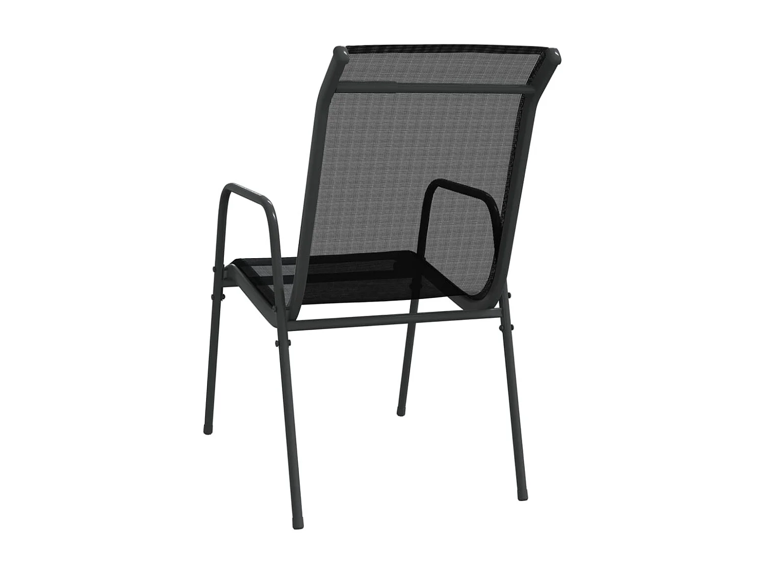 Chaises de jardin 4 pcs Acier et textilène Noir