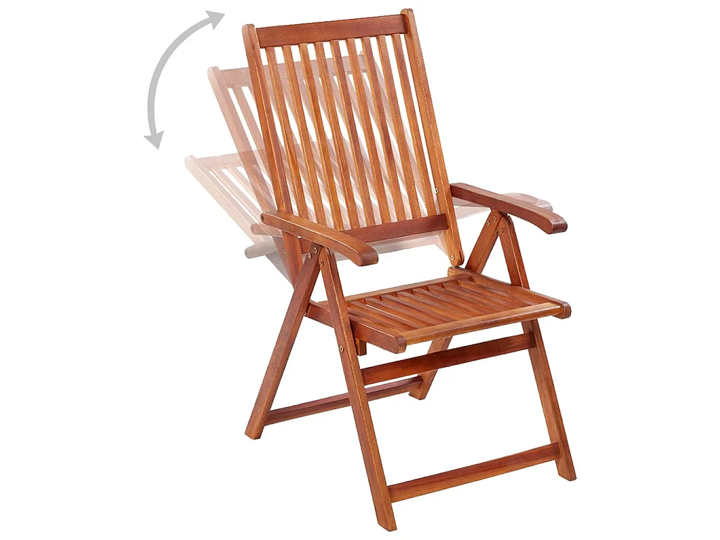 Chaises pliantes 3 pièces en bois d'acacia massif