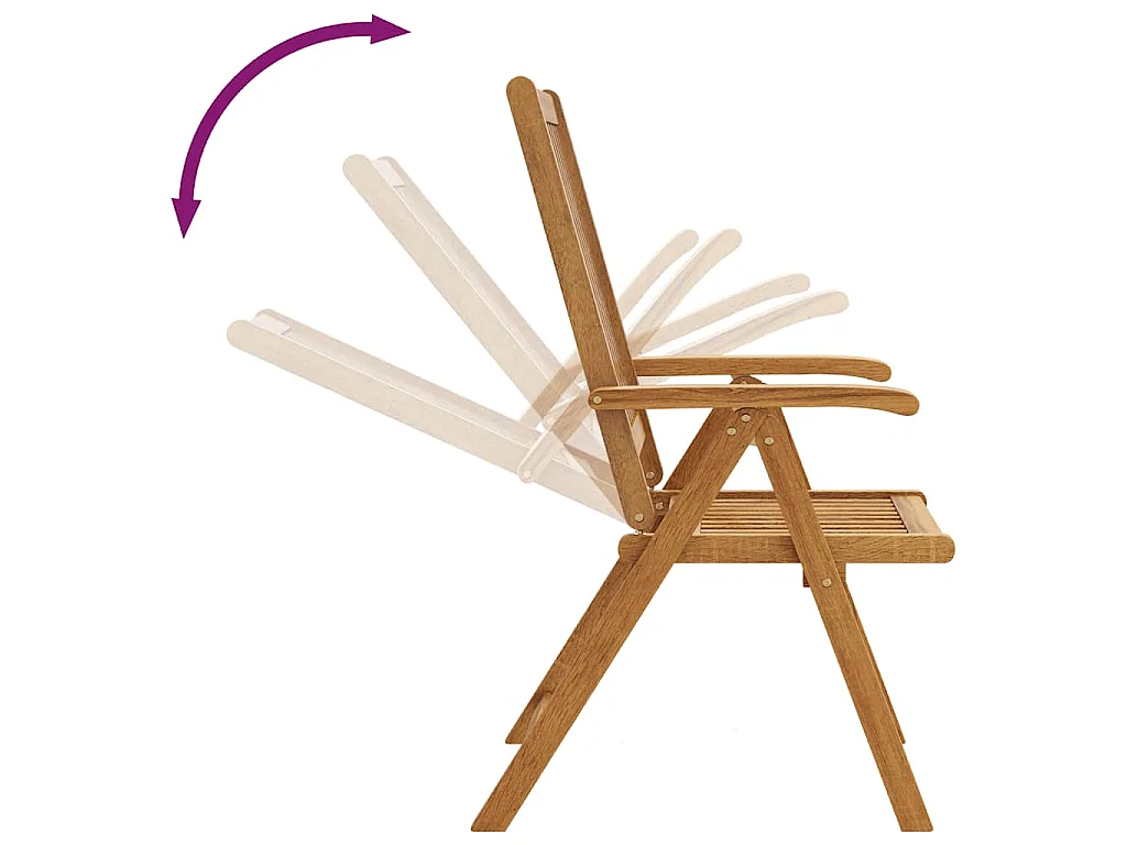 Chaises pliantes 3 pièces en bois d'acacia massif