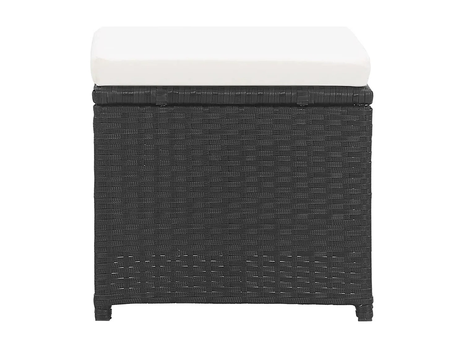 Gartenhocker 2 Stk. mit Sitzkissen Poly Rattan Schwarz