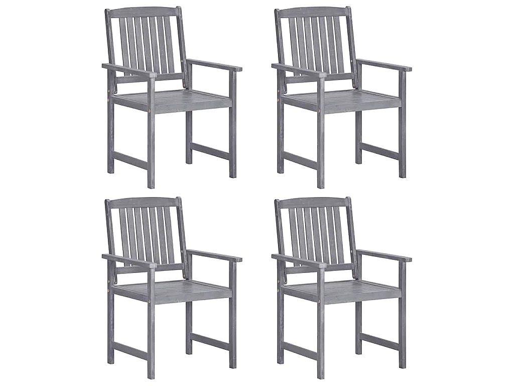 Cadeiras de jardim 4 pcs madeira de acácia maciça cinzento