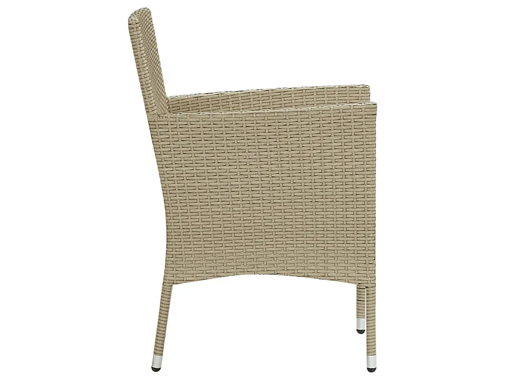 Sedie da Pranzo per Giardino 4 pz in Polyrattan Beige