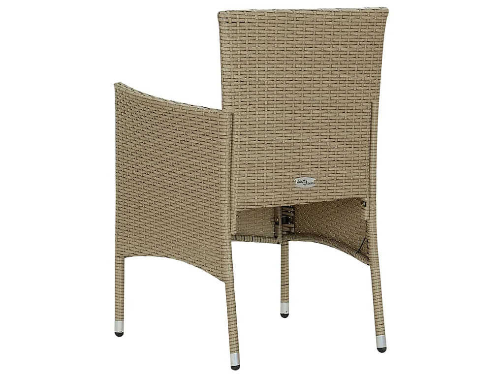 Sedie da Pranzo per Giardino 4 pz in Polyrattan Beige
