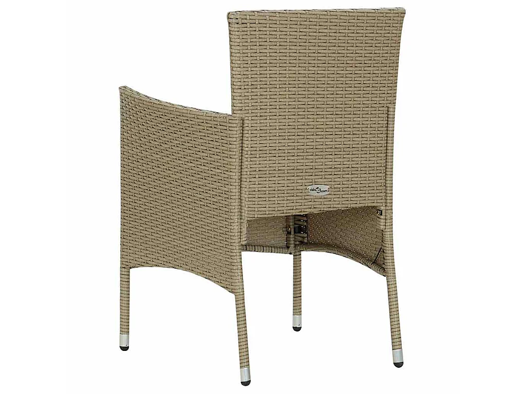 Sedie da Pranzo per Giardino 4 pz in Polyrattan Beige