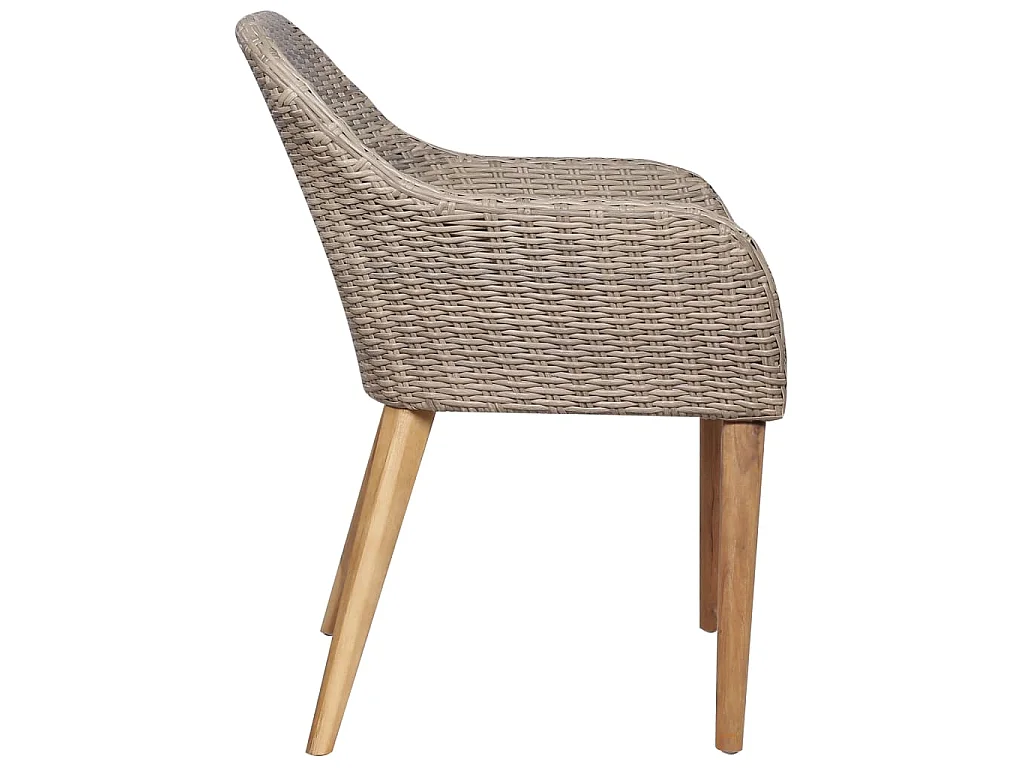 Sedie da Esterno con Cuscini 2 pz in Polyrattan Marrone