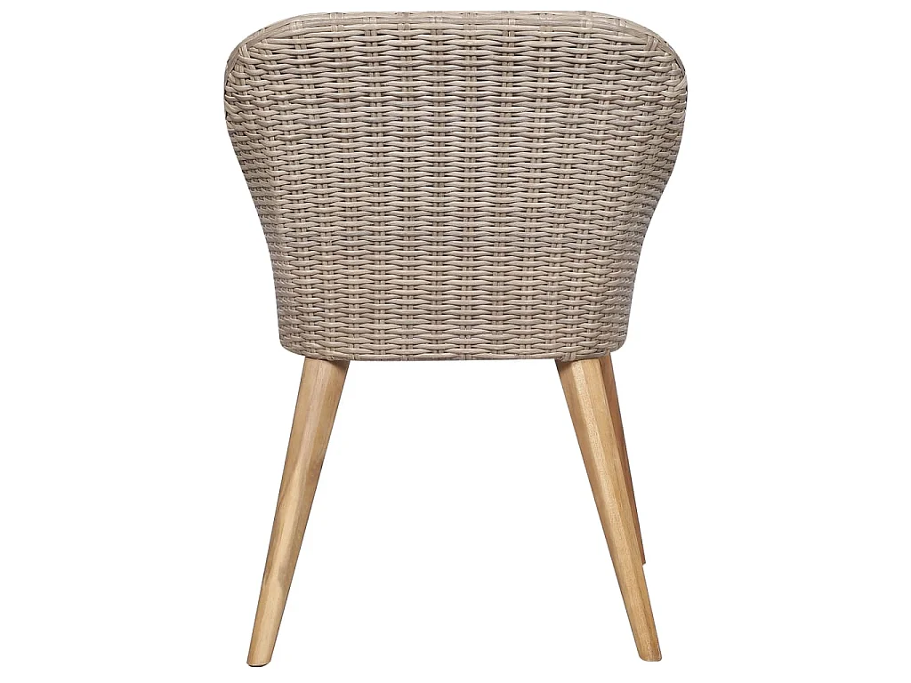 Sedie da Esterno con Cuscini 2 pz in Polyrattan Marrone
