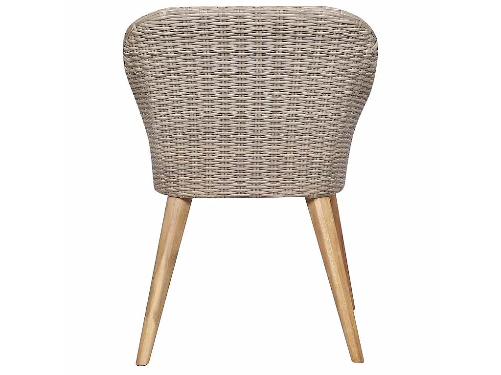 Sedie da Esterno con Cuscini 2 pz in Polyrattan Marrone