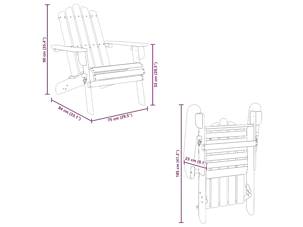 Tuinstoel Adirondack massief acaciahout