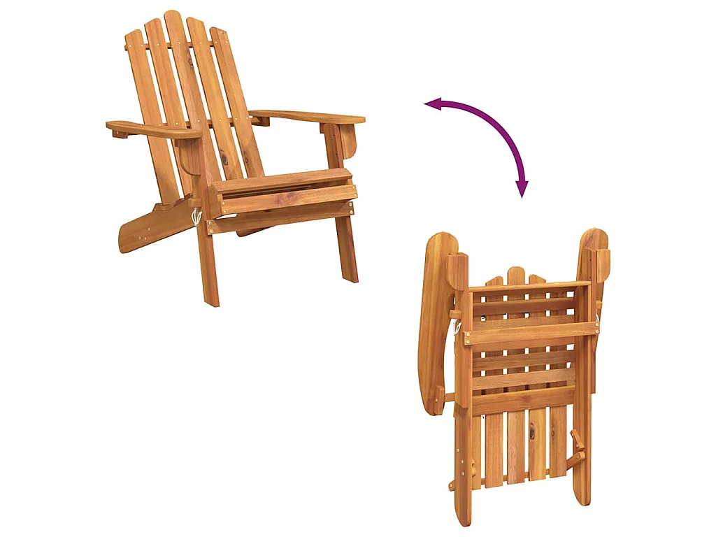 Sedia da Giardino Adirondack in Legno Massello di Acacia