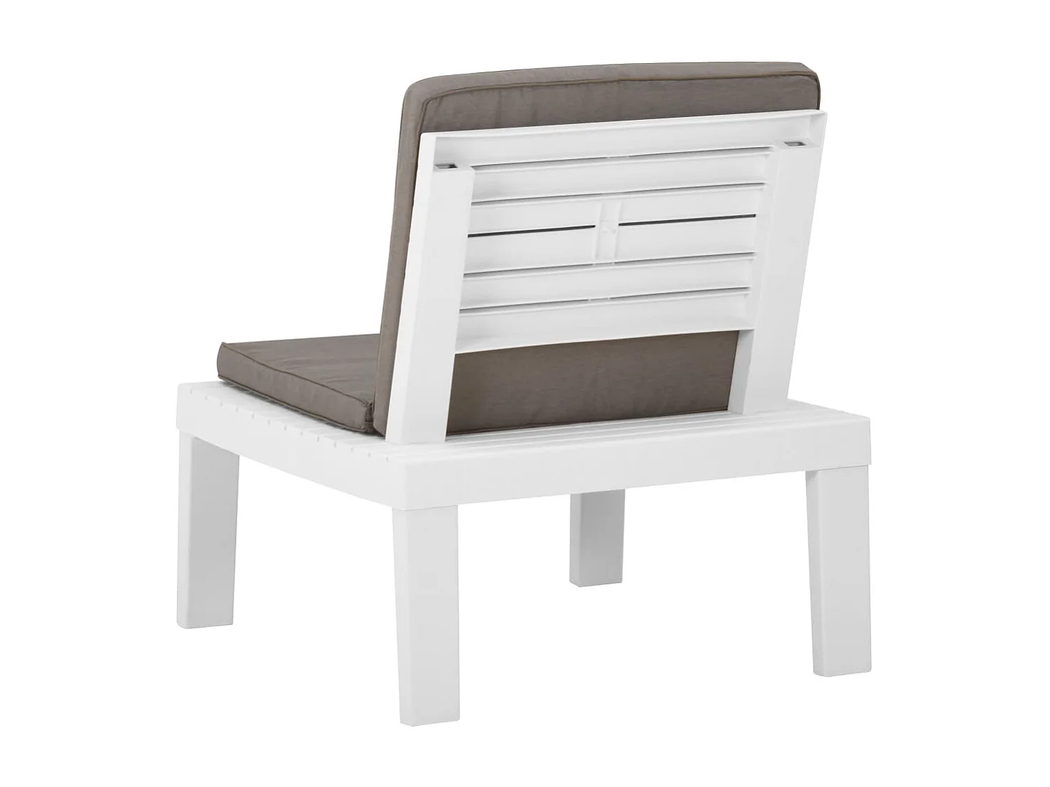 Chaises de salon de jardin et coussins lot de 2 Plastique Blanc
