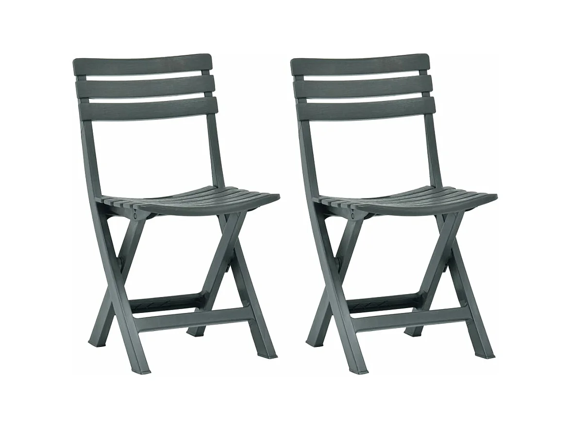 Chaises de jardin pliables 2 pcs Plastique Vert