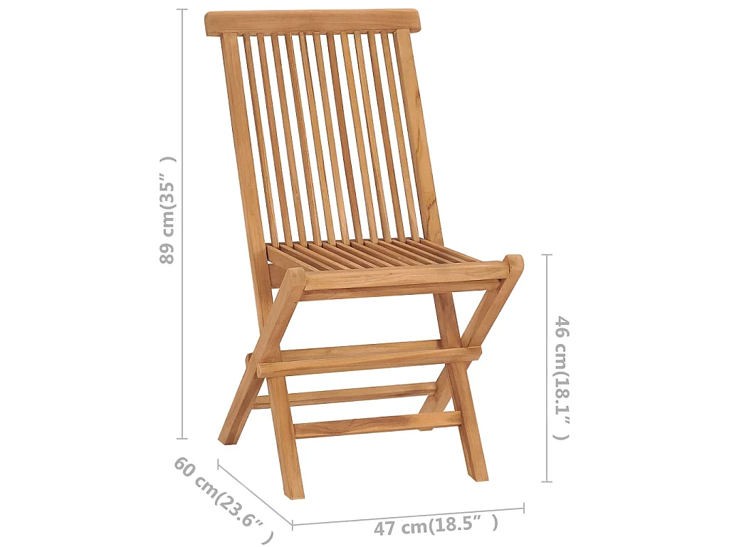 Chaises pliantes avec coussins bleus, 2 pièces, en teck massif