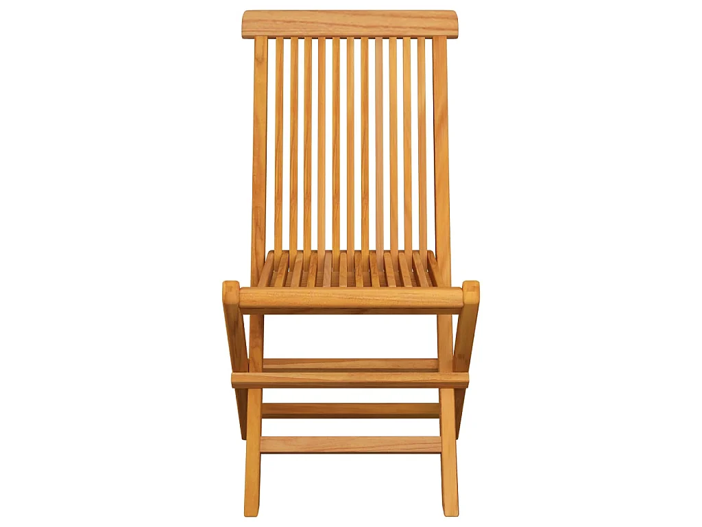 Chaises pliantes avec coussins bleus, 2 pièces, en teck massif