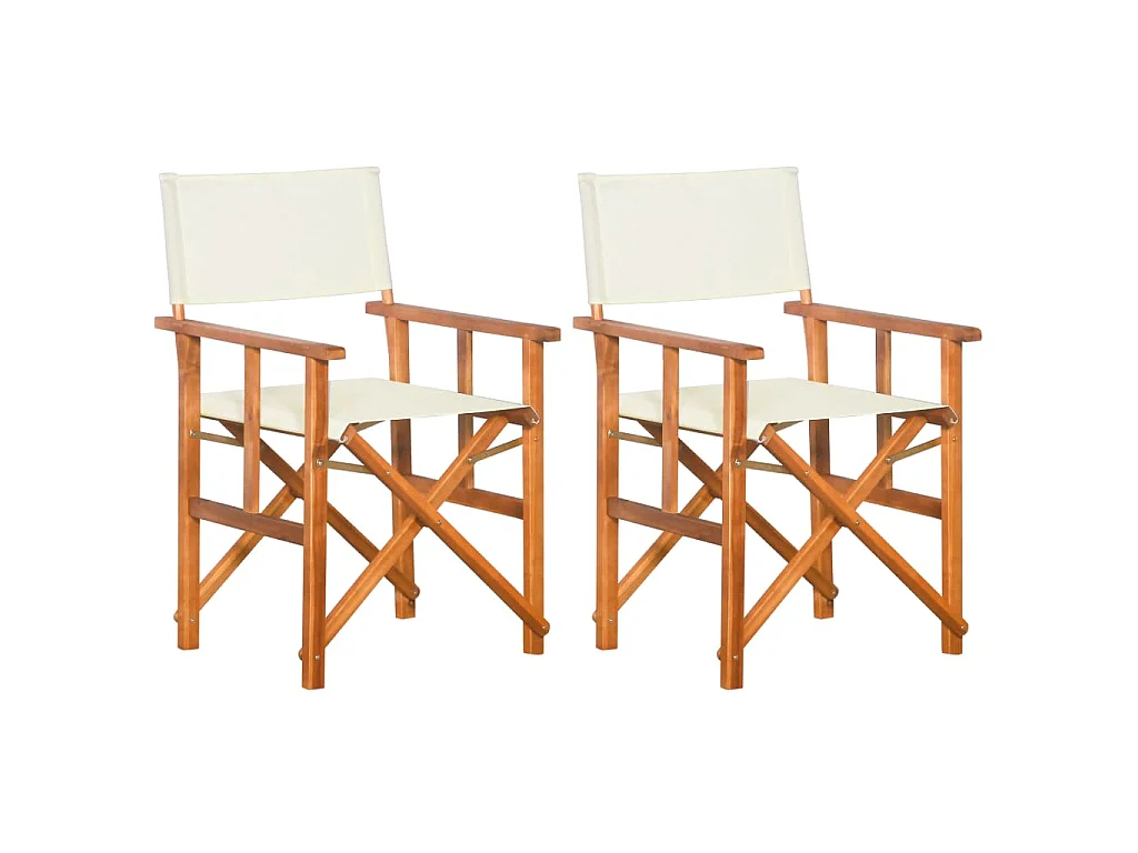 Sillas de director 2 unidades madera maciza de acacia