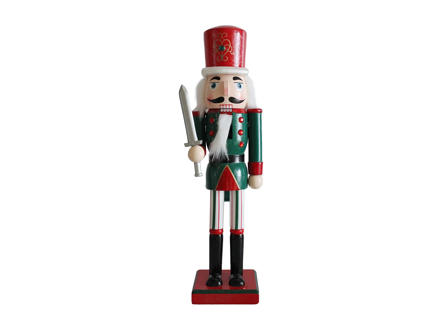 Casse-noisette de Noël Rebecca Mobili Renge 35x8x10 Bois Vert Rouge Classique