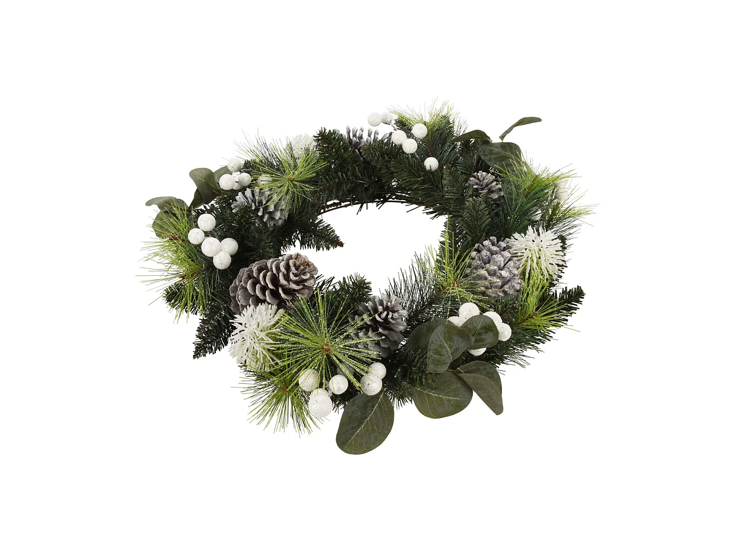 Ghirlanda di Natale Corona Natalizia Plastica Verde Bianco Idea Regalo