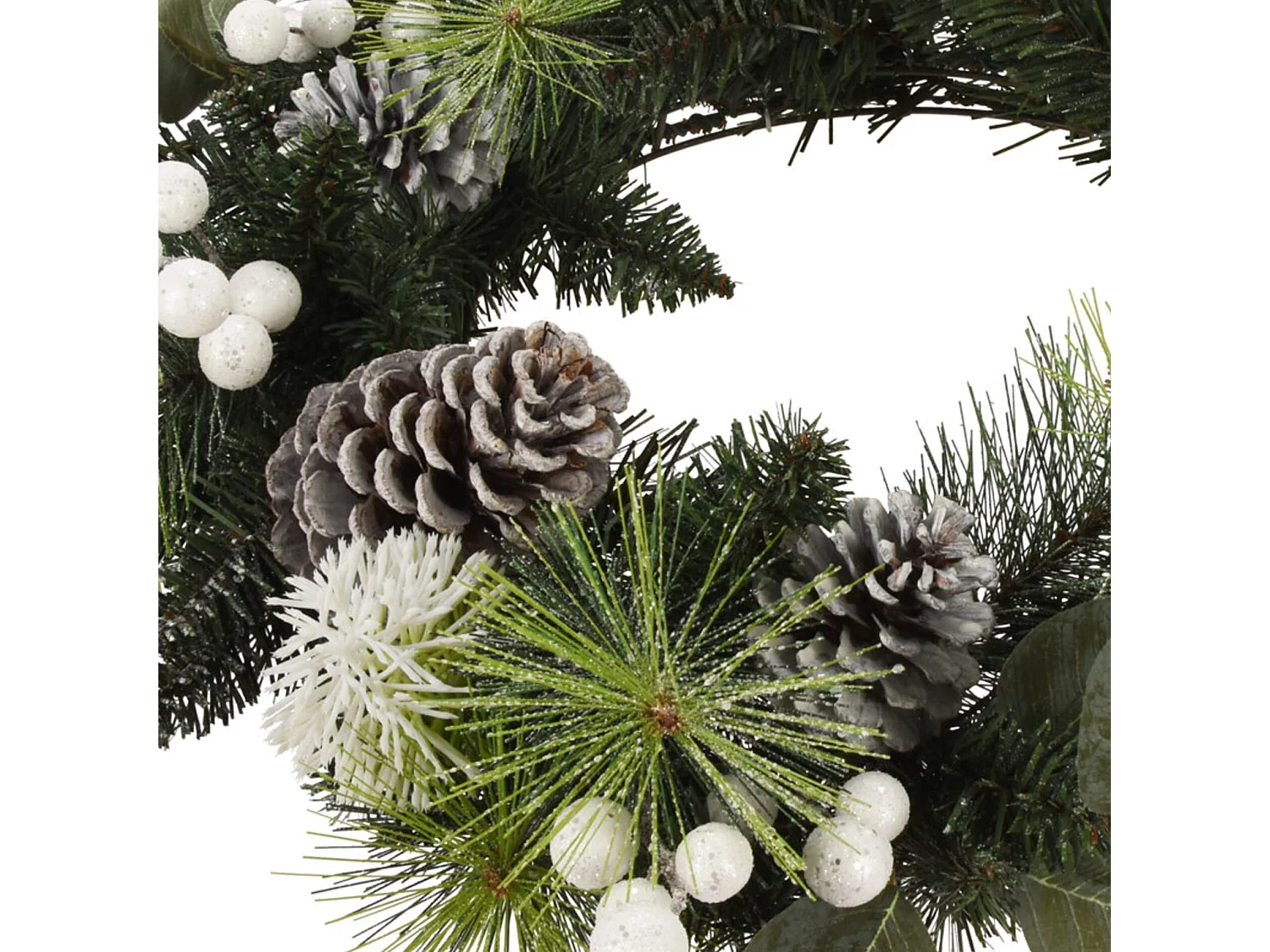 Guirlande de Noël Couronne de Noël en Plastique Vert Blanc