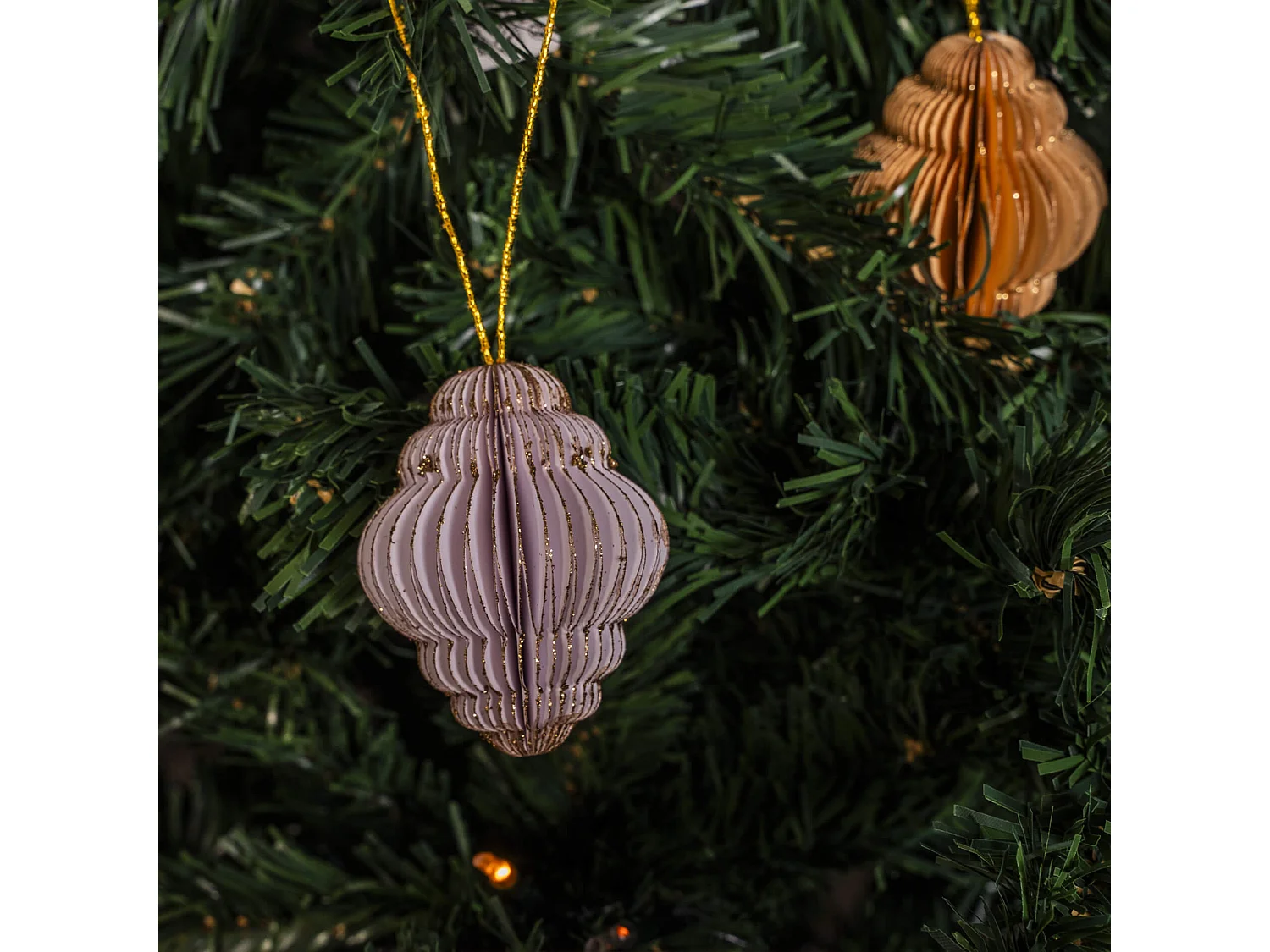 Ornements de Noël Suspendus Décoratifs en Papier 24 pcs