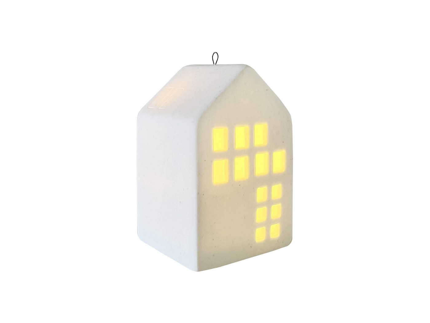 Portacandele In Porcellana A Cupola Per Natale | Decorazione Con Rilievi Di Cervo E Villaggio | Regalo Elegante
