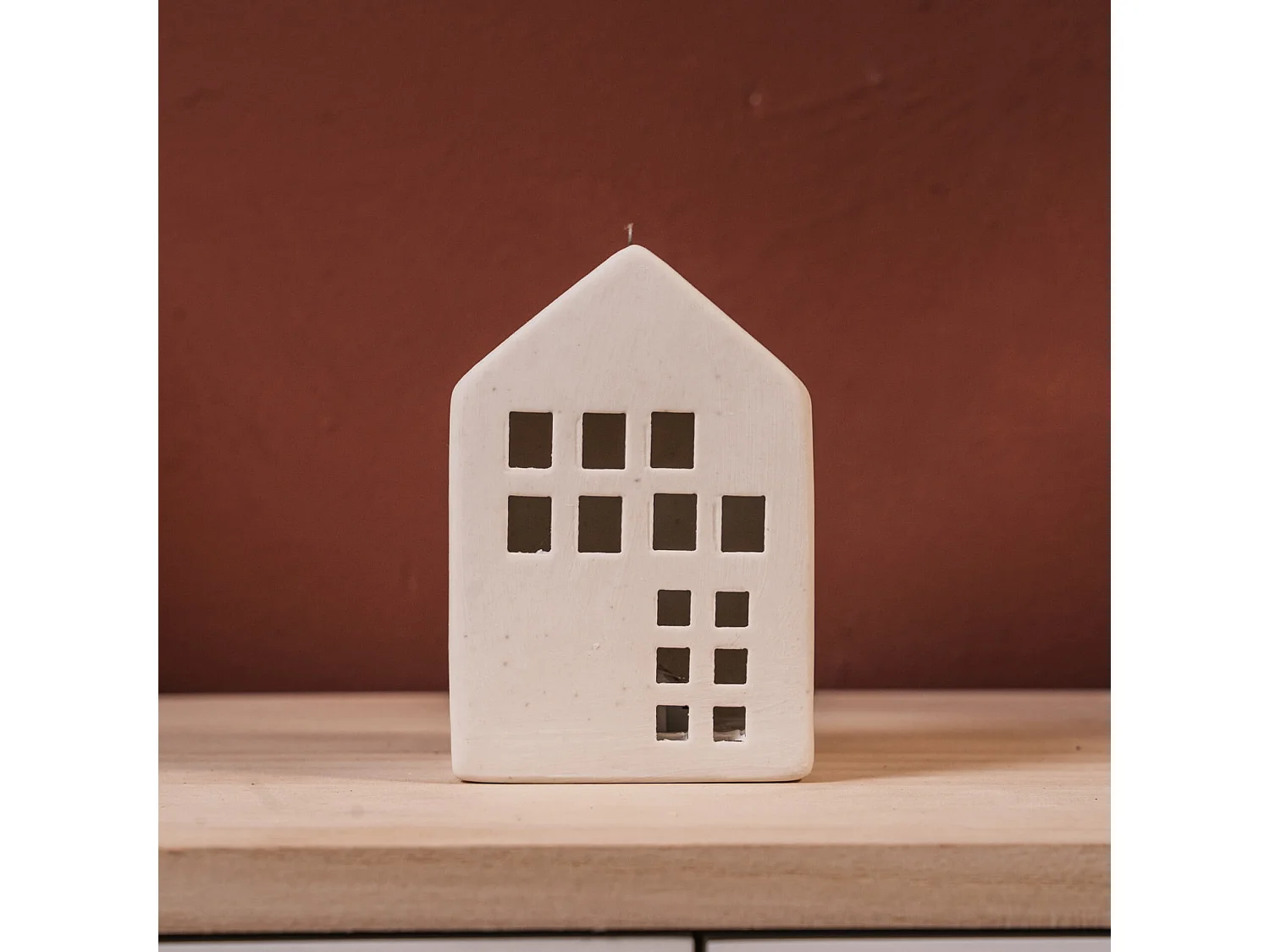 Maison de Noël avec Lumières Décoration de Noël en Céramique Blanche Idée Cadeau