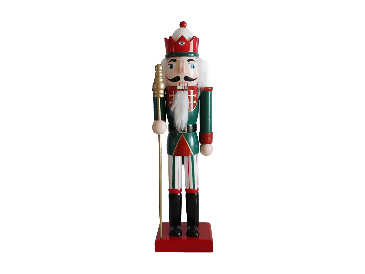 Quebra-nozes de Natal Rebecca Mobili Cereo 35x8x10 Madeira Verde Vermelho Clássico