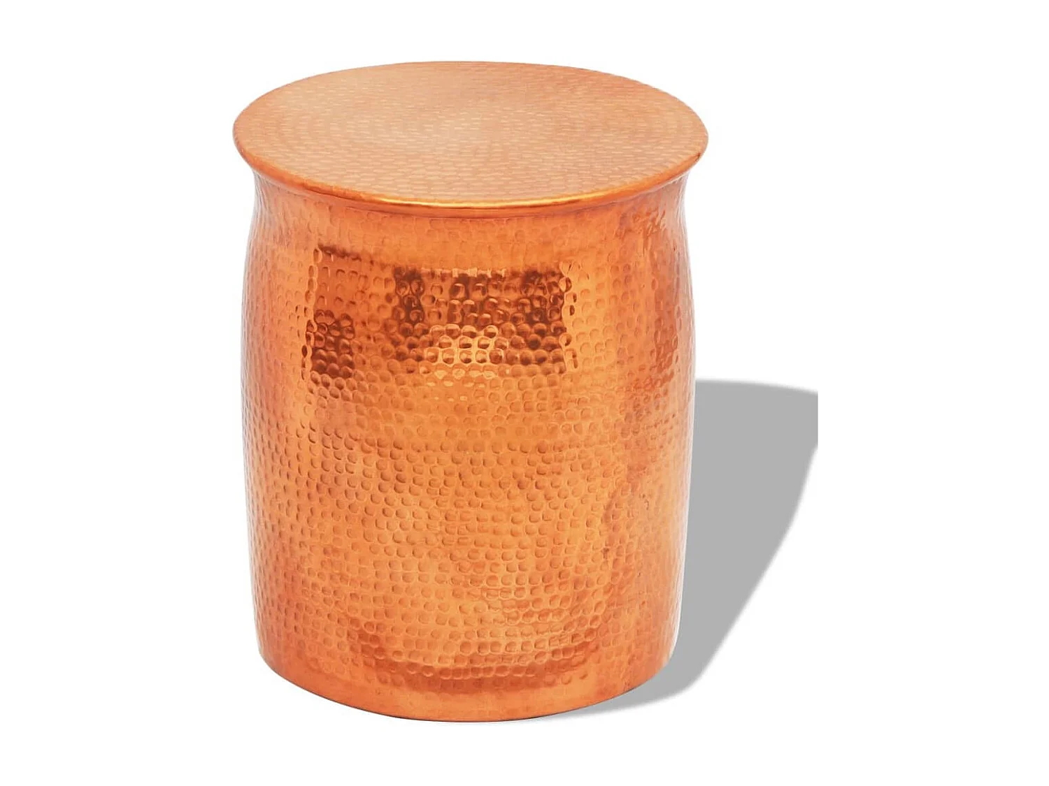 Banco/mesa de apoio em alumínio martelado, cor de latão/cobre