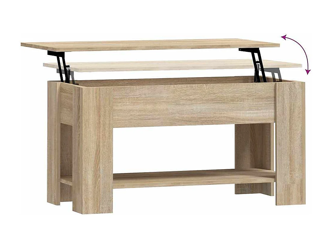 Table basse chêne sonoma 101x49x52 cm bois d'ingénierie