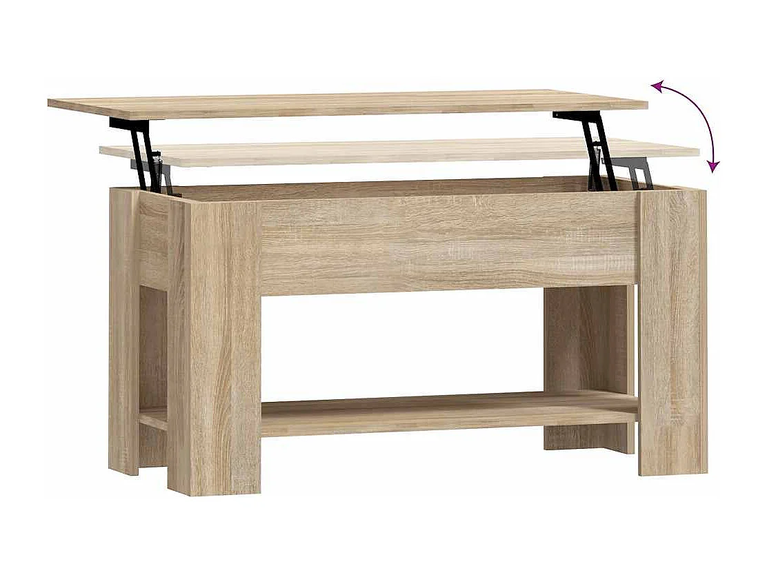 Table basse chêne sonoma 101x49x52 cm bois d'ingénierie