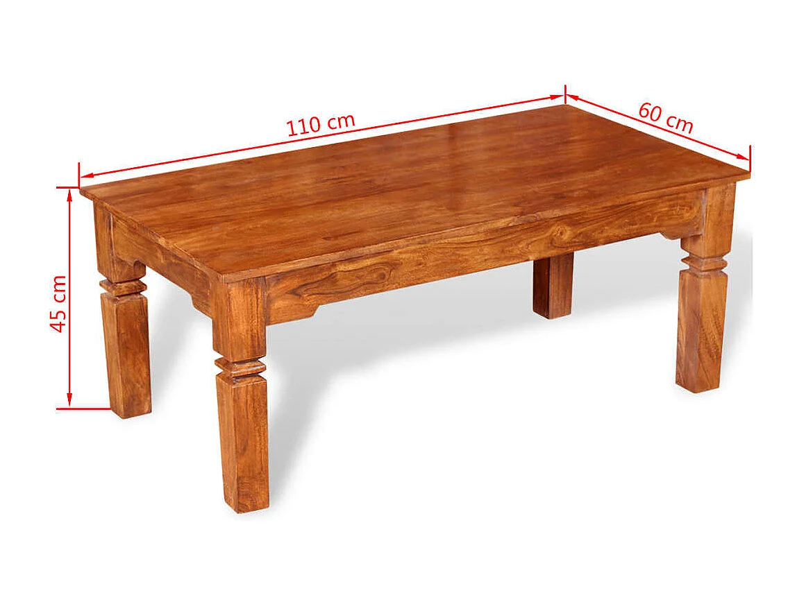 Table basse Bois massif 110 x 60 x 45 cm
