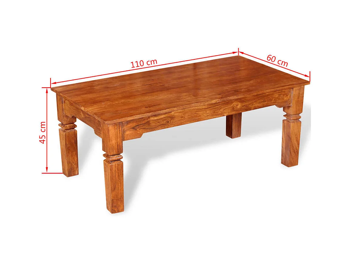 Salontafel 110x60x45 cm massief hout