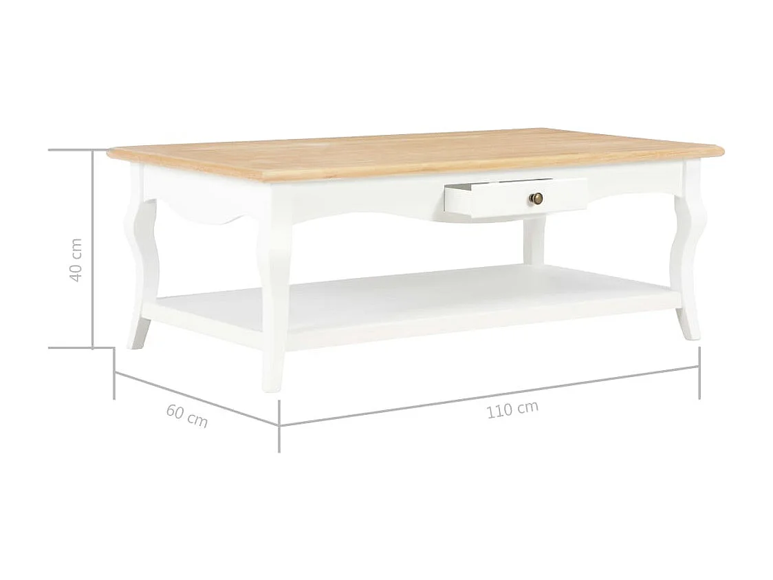 Table basse Blanc 110 x 60 x 40 cm MDF