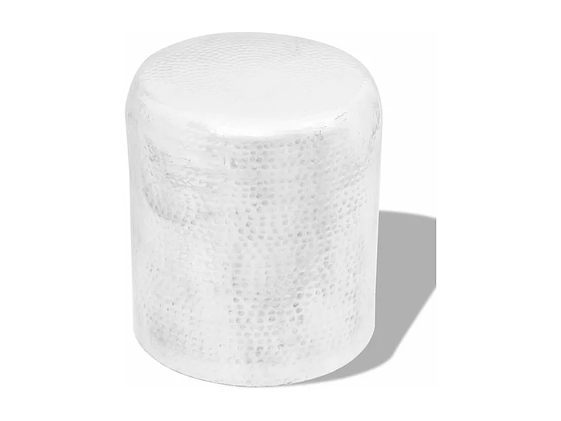 Table basse/tabouret martelé en aluminium Argenté