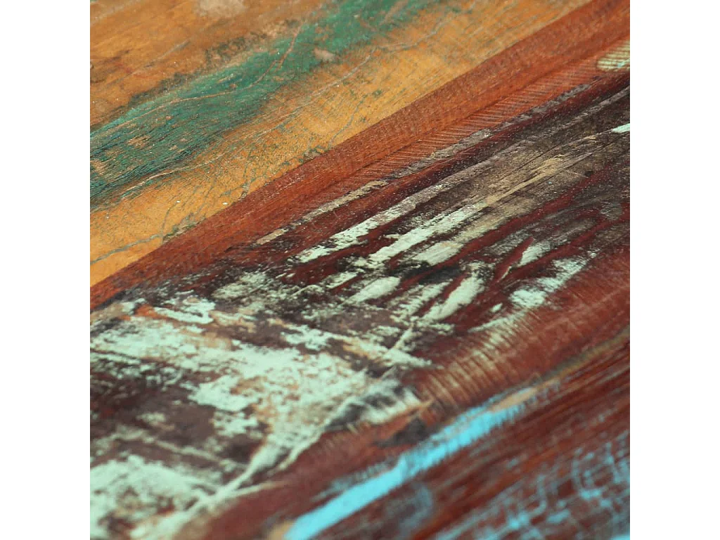 Table basse 120x50x30 cm Bois de récupération solide et acier