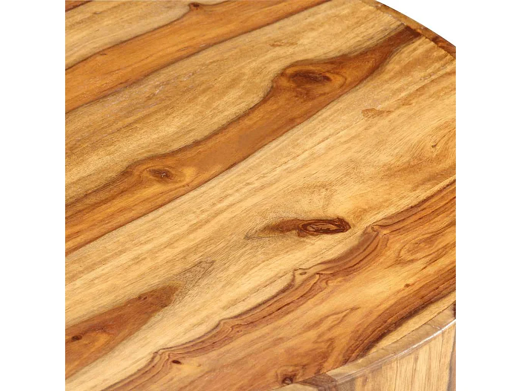 Couchtisch Rund 65×30 cm Massivholz Akazie